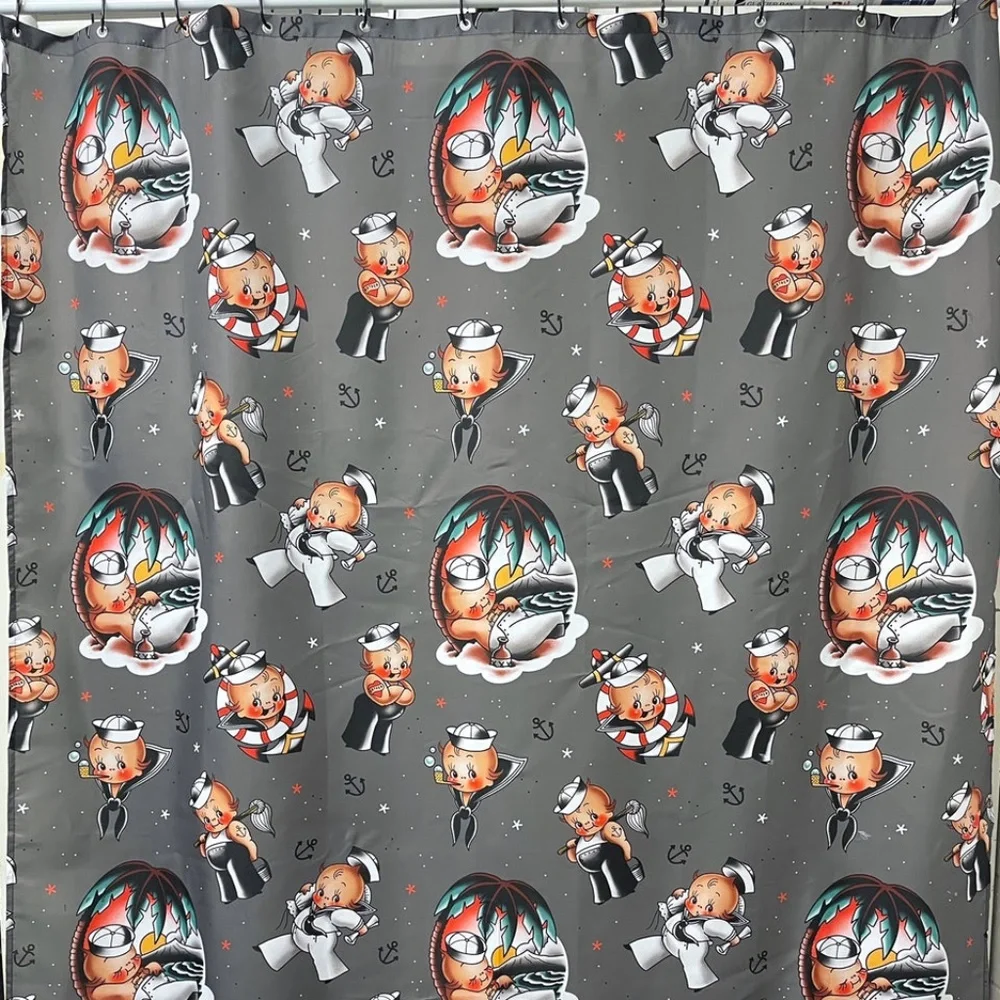 Kewpie Sailor Shower Curtain & Hooks New